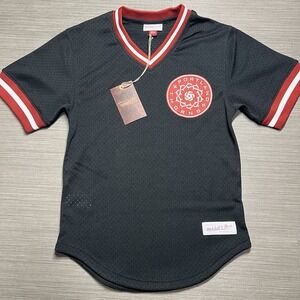 NWT Mitchell And Ness NWSL Portland Thorns Black Jersey $85 V Neck Mesh Men's XS